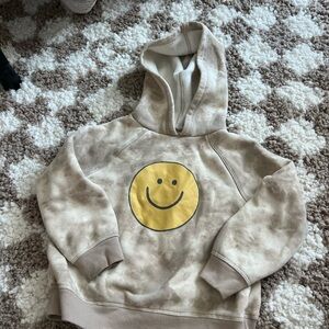 Kids Beige Smiley Face Hoodie